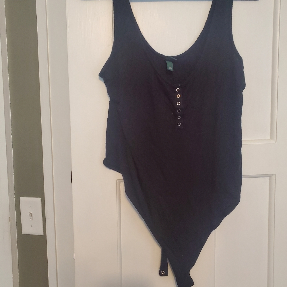 Black ribbed bodysuit
